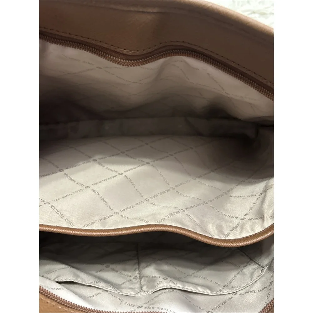 Michael Kors Sady Large Multifunctional Top Zip Tote Brown Laptop Bag EUC